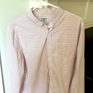 Bonobos Checkered Orange Blue Button Down Medium shirt